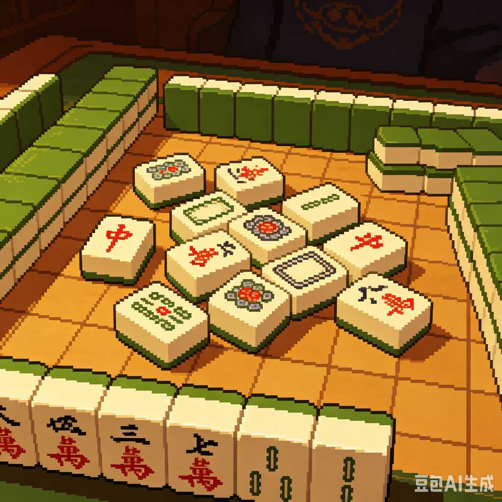 modern text mahjong tiles